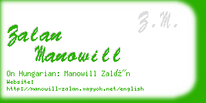 zalan manowill business card